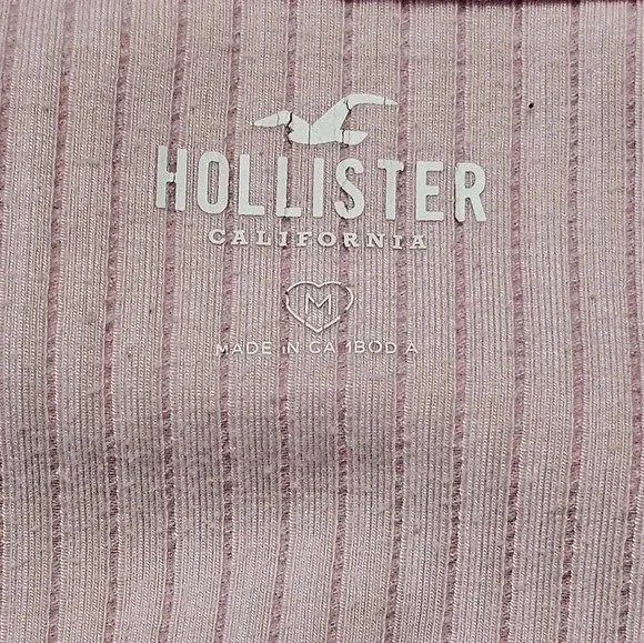Hollister Womens Medium Pink Ribbed Tie Front Cropped Cardigan Y2K Soft Girl - Picture 4 of 7